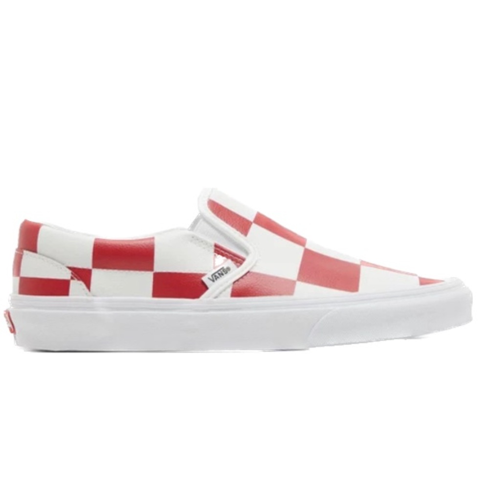Vans Skater Shoe Size M 11.5 W 13  White Red Classic Leather